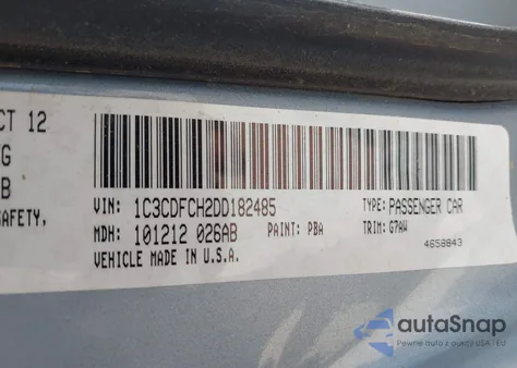 2013 Dodge Dart Limited z USA, uszkodzony, nr VIN 1C3CDFCH2DD182485